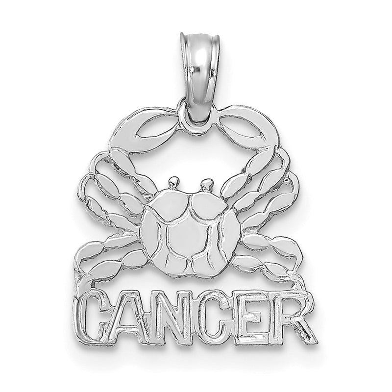 14K White Gold Wg Cancer Zodiac Charm