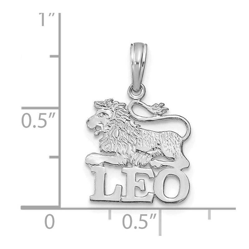 14K White Gold Wg Leo Zodiac Charm