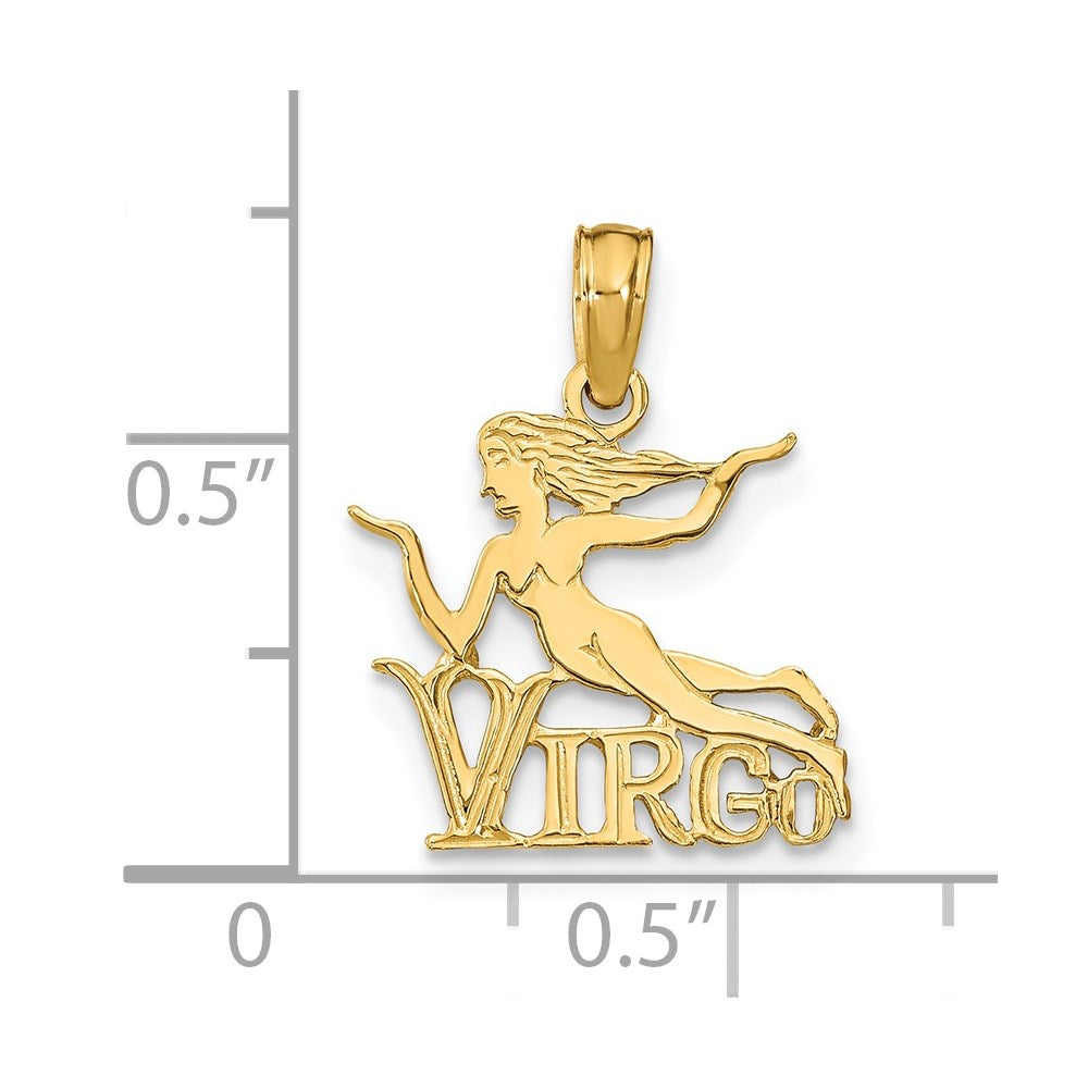 14K Yellow Gold Virgo Zodiac Charm