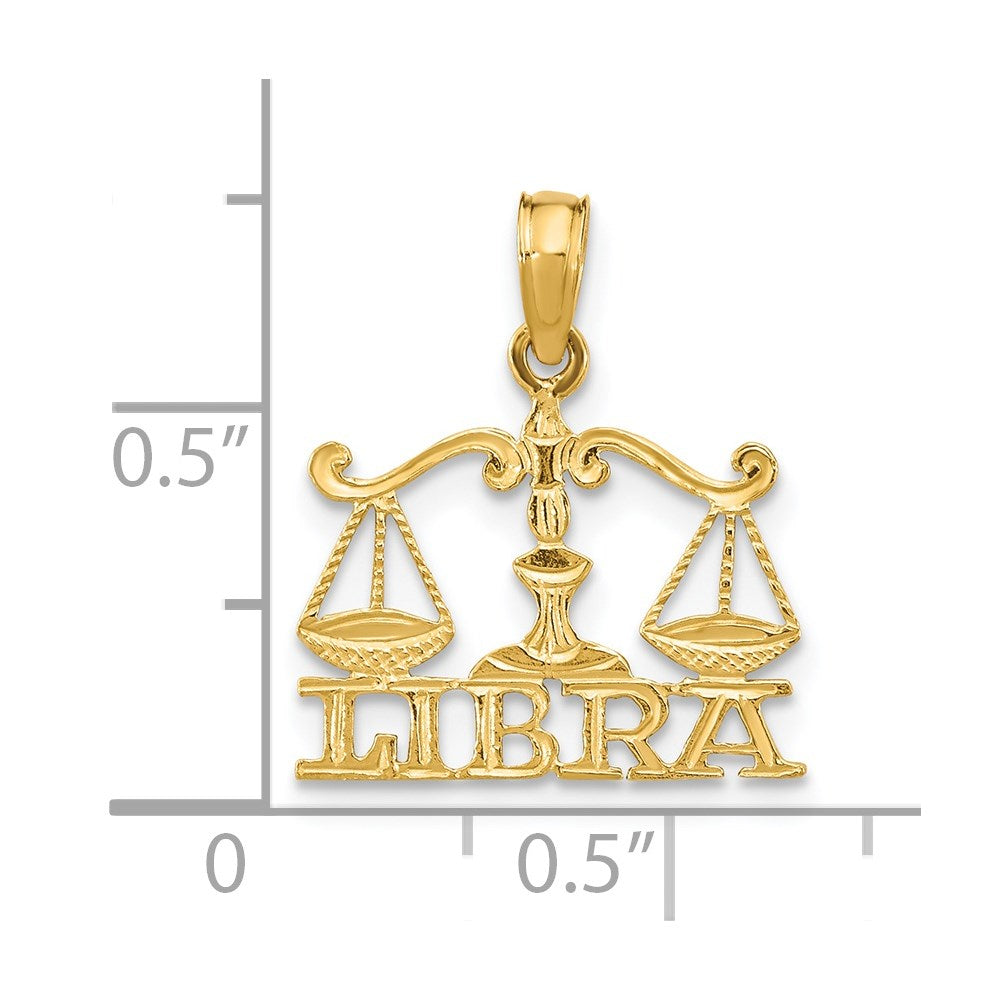 14K Yellow Gold Libra Zodiac Charm
