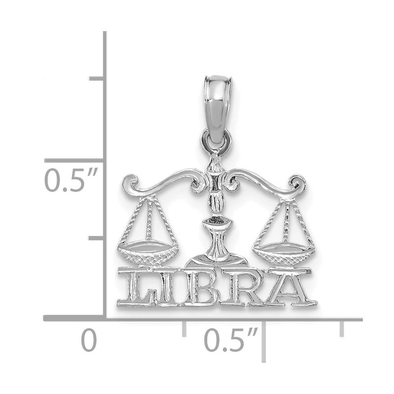 14K White Gold Wg Libra Zodiac Charm