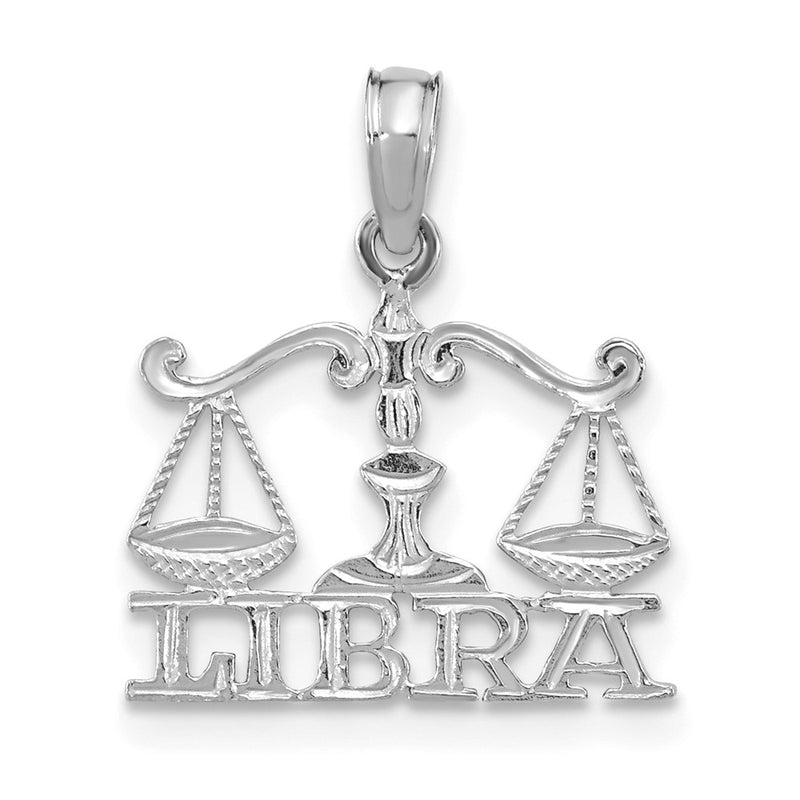14K White Gold Wg Libra Zodiac Charm