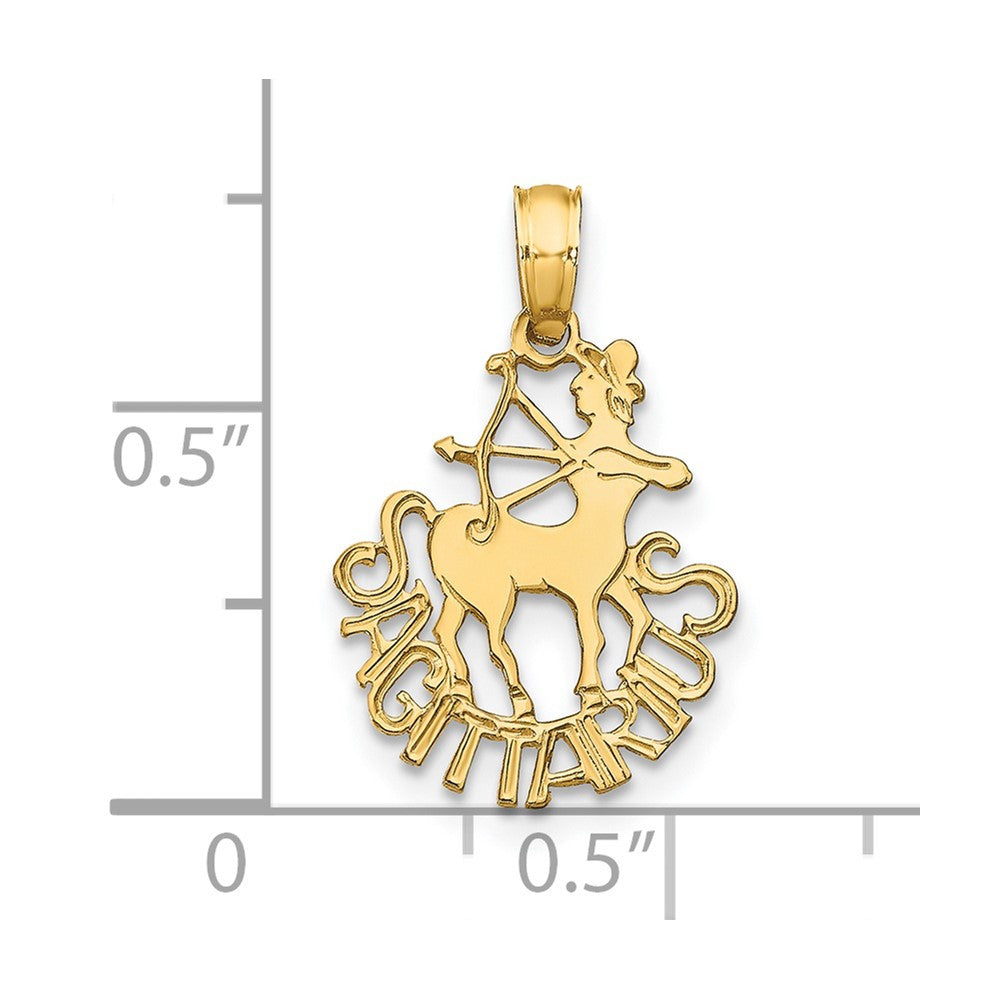 14K Yellow Gold Sagittarius Zodiac Charm
