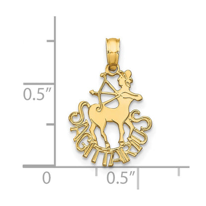 14K Yellow Gold Sagittarius Zodiac Charm