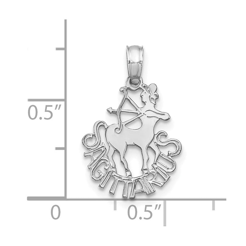 14K White Gold Wg Sagittarius Zodiac Charm
