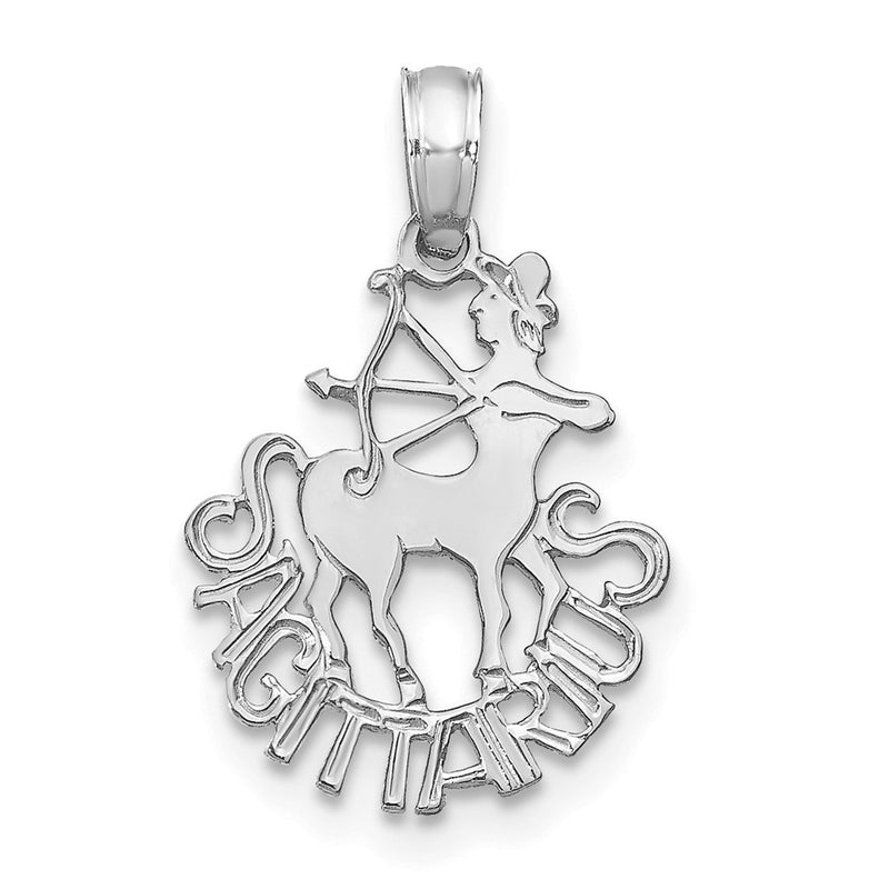 14K White Gold Wg Sagittarius Zodiac Charm