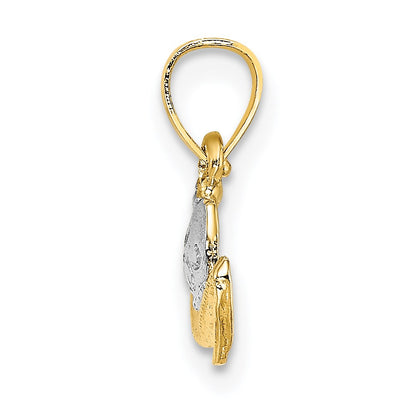 14K Yellow & Rhodium W/ Cowboy Hat Charm