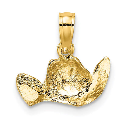 14K Yellow & Rhodium W/ Cowboy Hat Charm