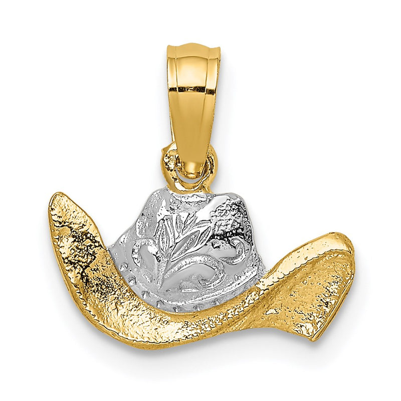 14K Yellow & Rhodium W/ Cowboy Hat Charm