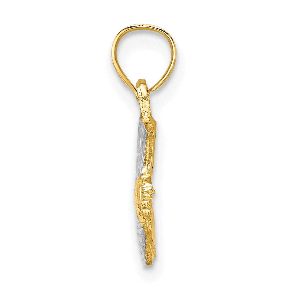 14K Yellow & Rhodium W/ Cowboy Boot Charm