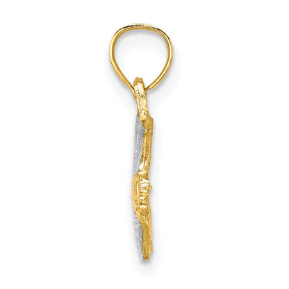 14K Yellow & Rhodium W/ Cowboy Boot Charm