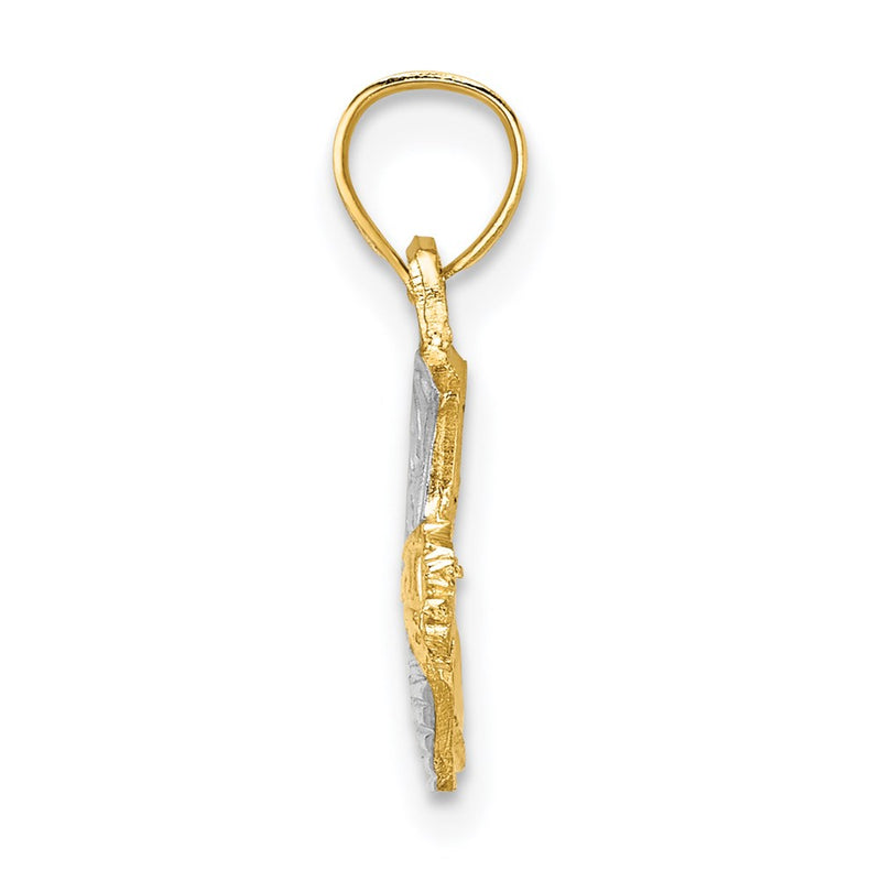 14K Yellow & Rhodium W/ Cowboy Boot Charm