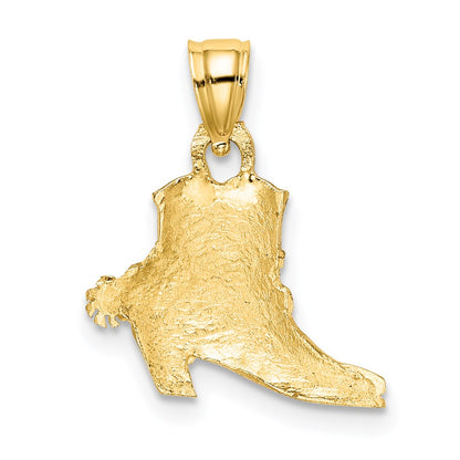 14K Yellow & Rhodium W/ Cowboy Boot Charm