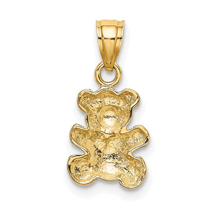 14K Yellow & Rhodium W/Rhodium Teddy Bear Charm