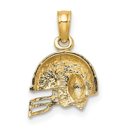 14K Yellow & Rhodium W/Rhodium Football Helmet Charm