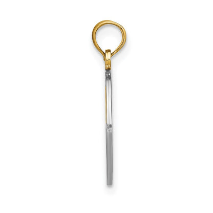 14K Yellow & Rhodium W/Rhodium Tree Of Life In Round Frame Charm