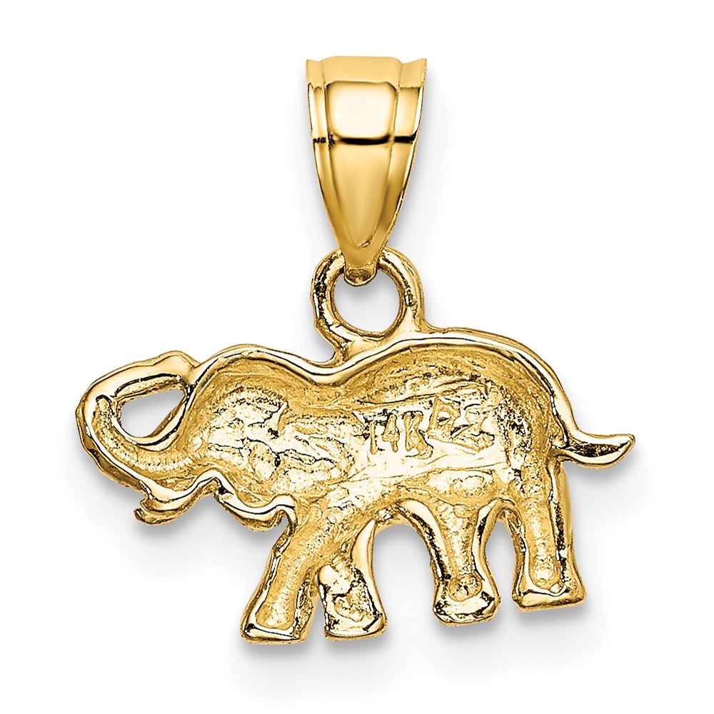 14K Yellow & Rhodium W/ Small Elephant Charm