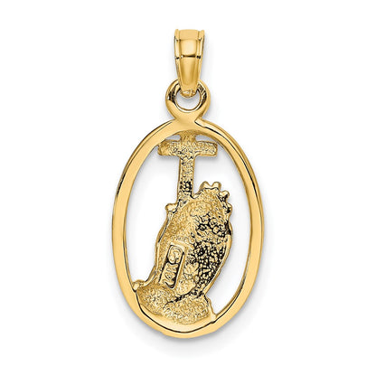 14K Yellow & Rhodium W/ Praying Hands And Cross Charm