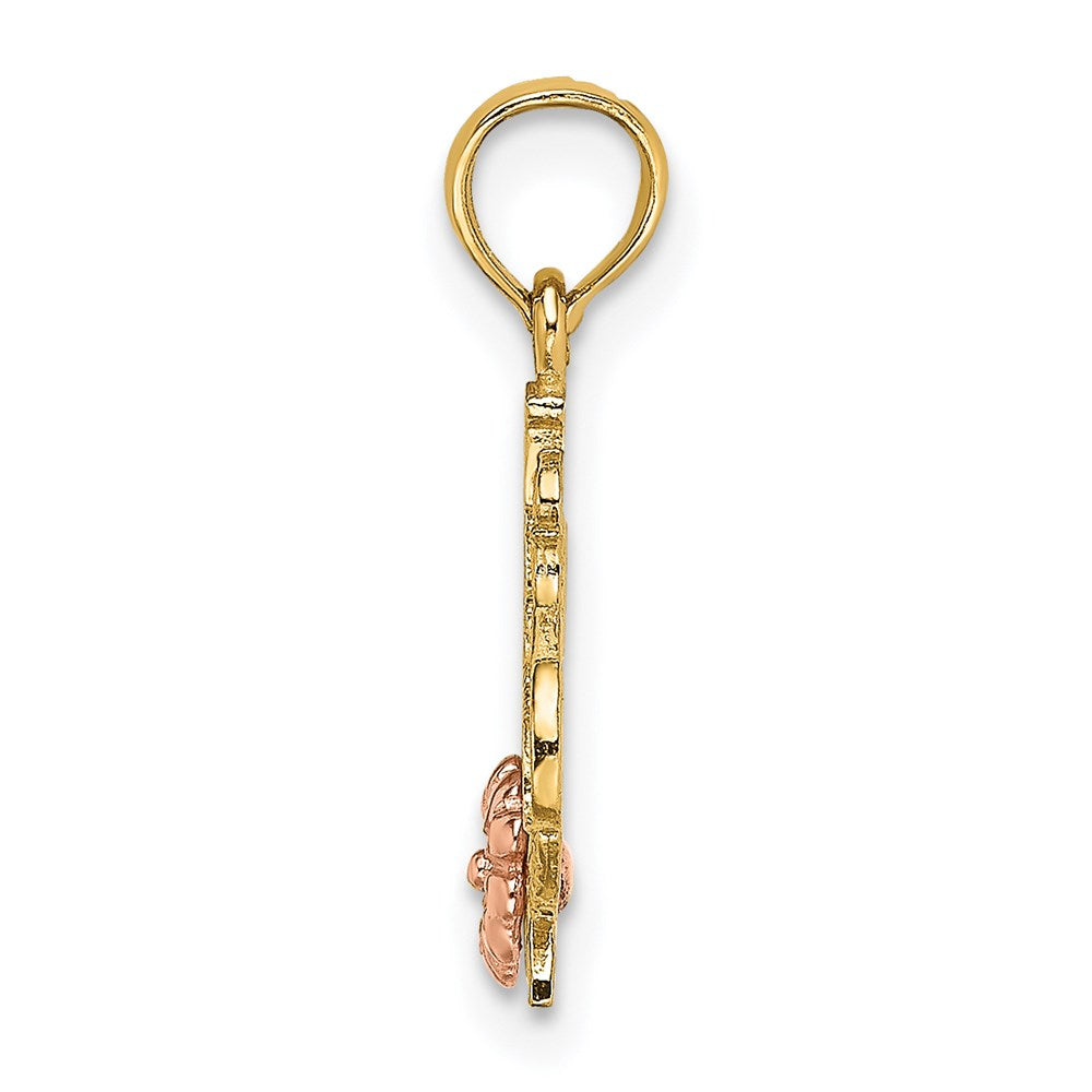 14K Two-Tone #1 Grandma W/ Flower Charm