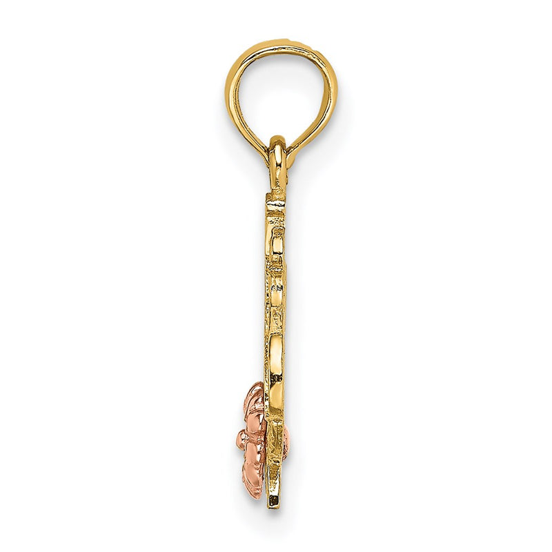 14K Two-Tone #1 Grandma W/ Flower Charm