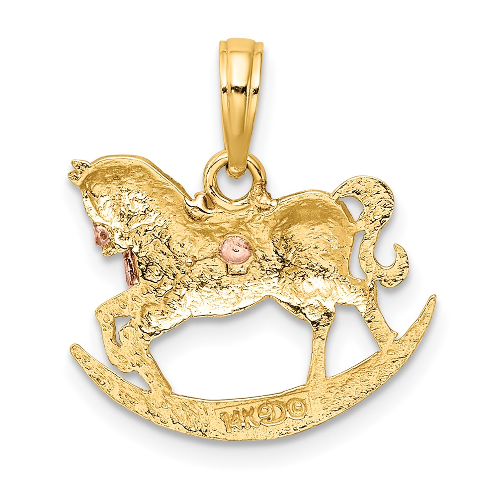 14K Two-Tone Rocking Horse W/ Saddle Charm