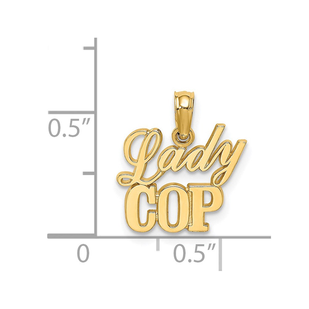 14K Yellow Gold Lady Cop Charm