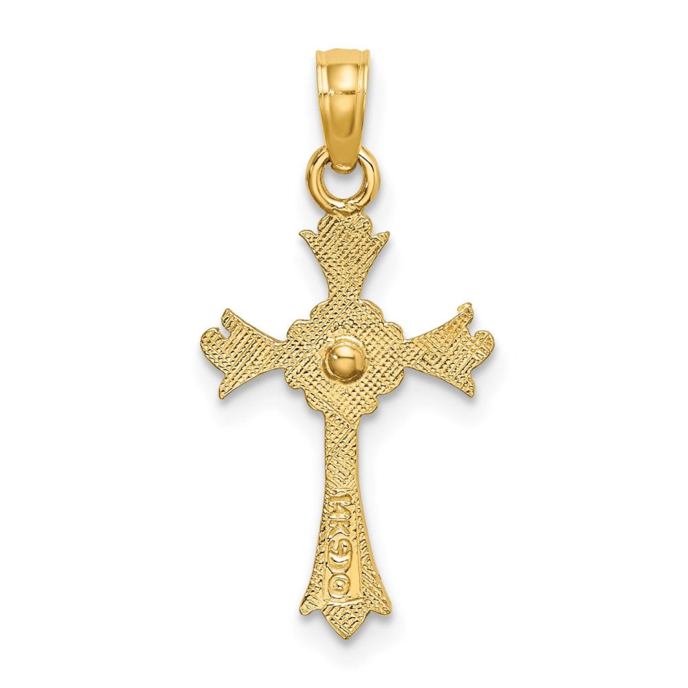 14K Two-Tone Cross W/ Heart Charm