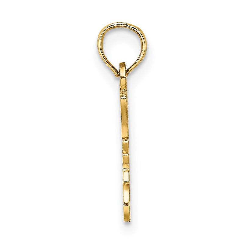 14K Yellow Gold I Heart My Police Dad Charm