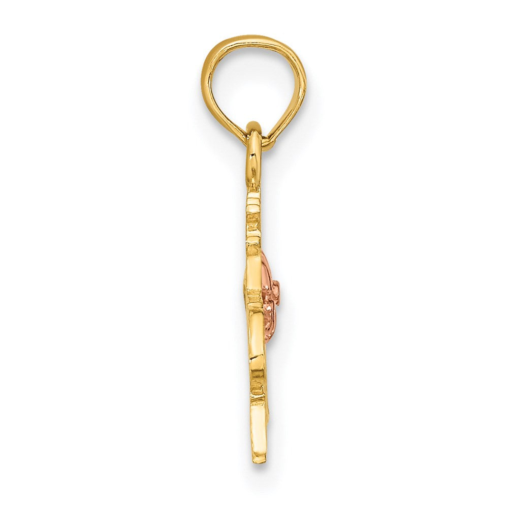 14K Two-Tone #1 Granddaughter W/ Flowers Charm