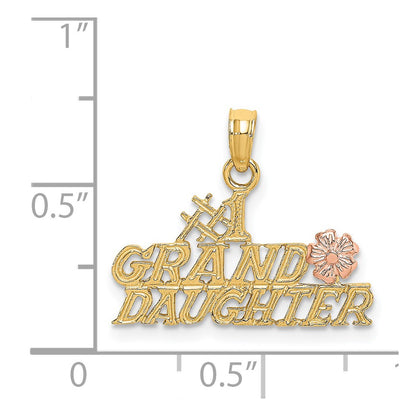 14K Two-Tone #1 Granddaughter W/ Flowers Charm