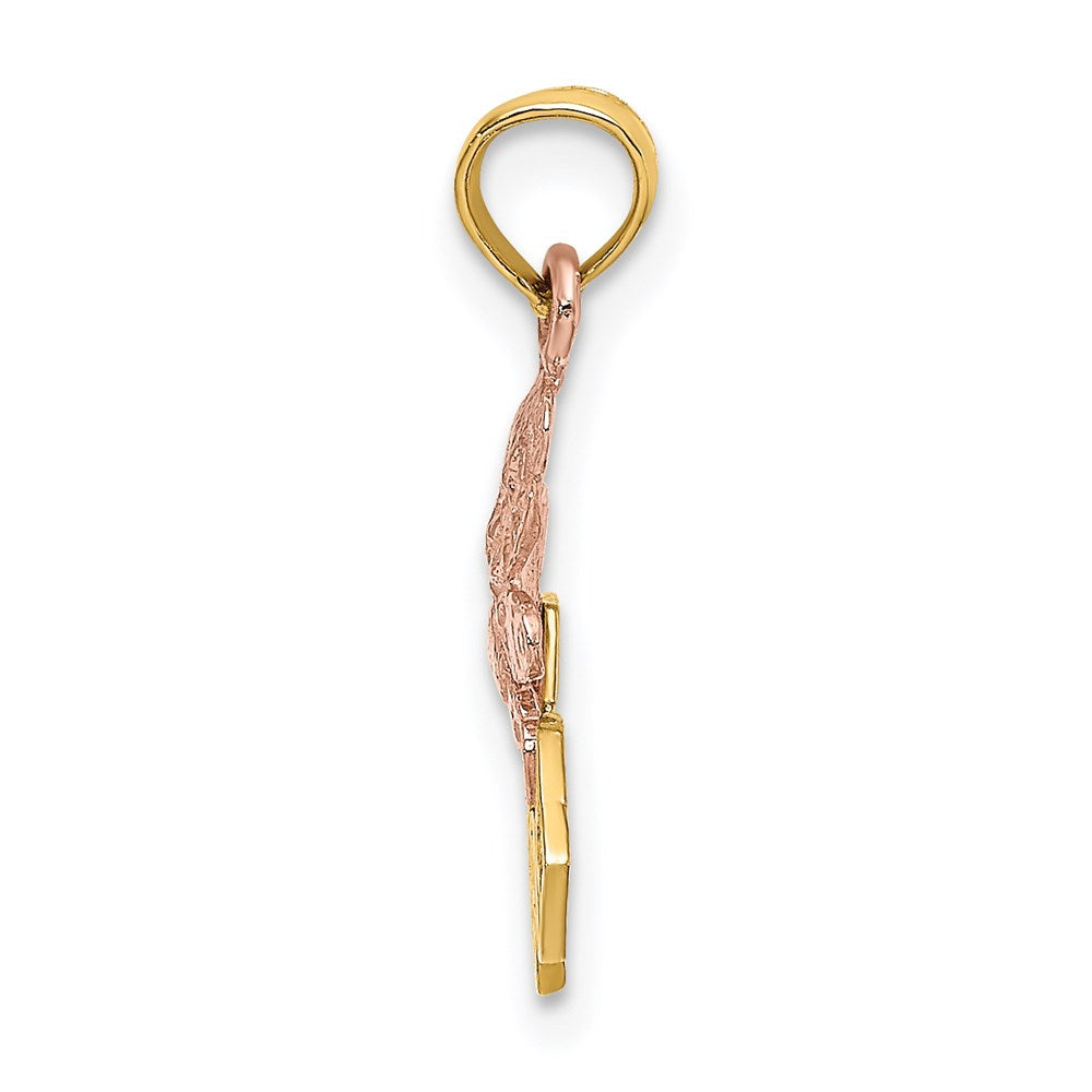 14K Two-Tone Teddy Bear W/ Abc Blocks Charm