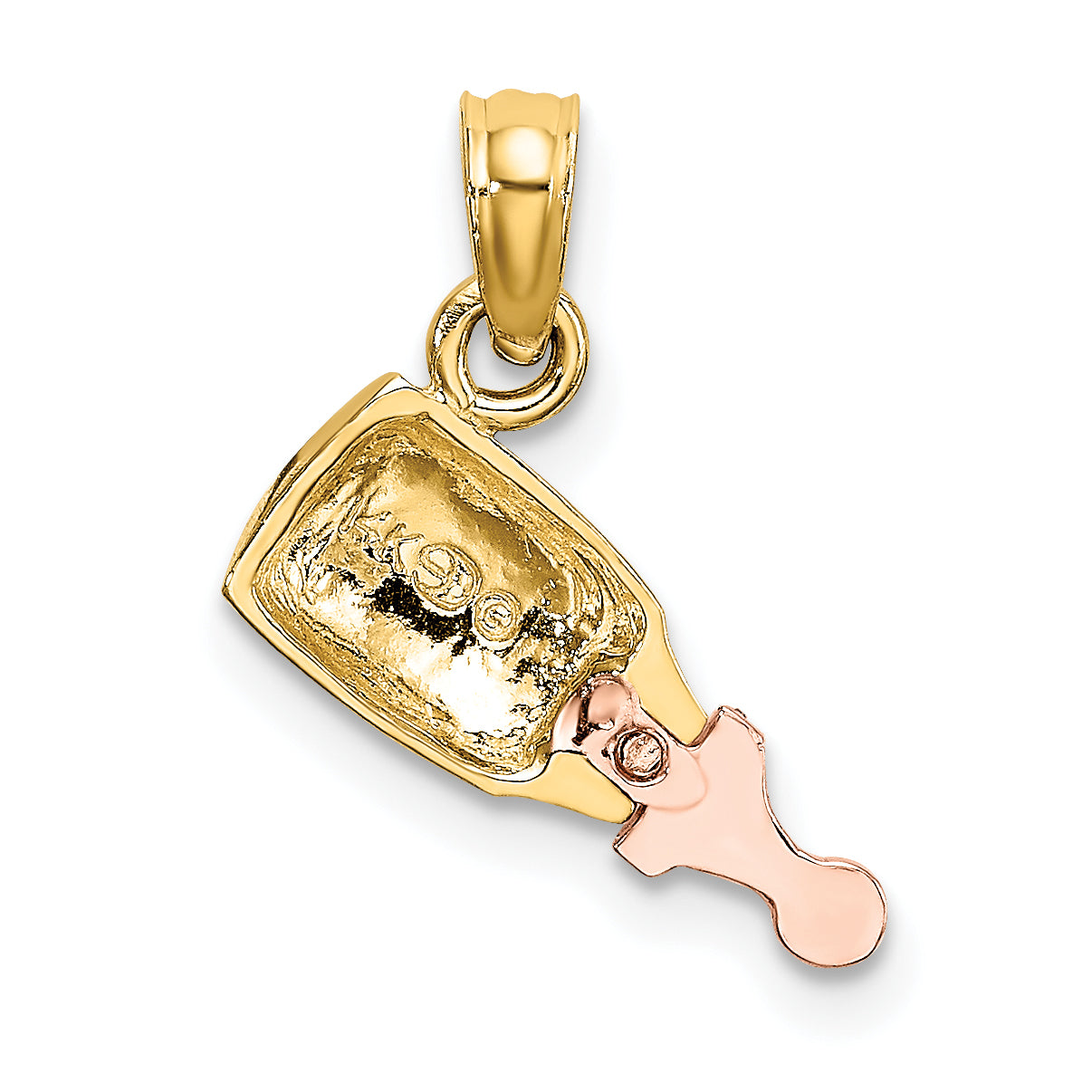 14K Two-Tone Baby Bottle Charm