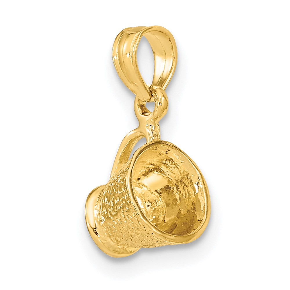 14K Yellow & Rhodium W/Rhodium 3-D Baby Cup Charm