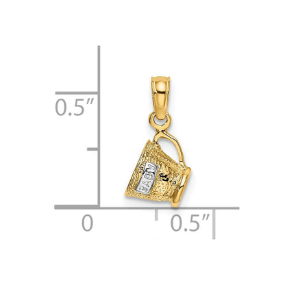 14K Yellow & Rhodium W/Rhodium 3-D Baby Cup Charm