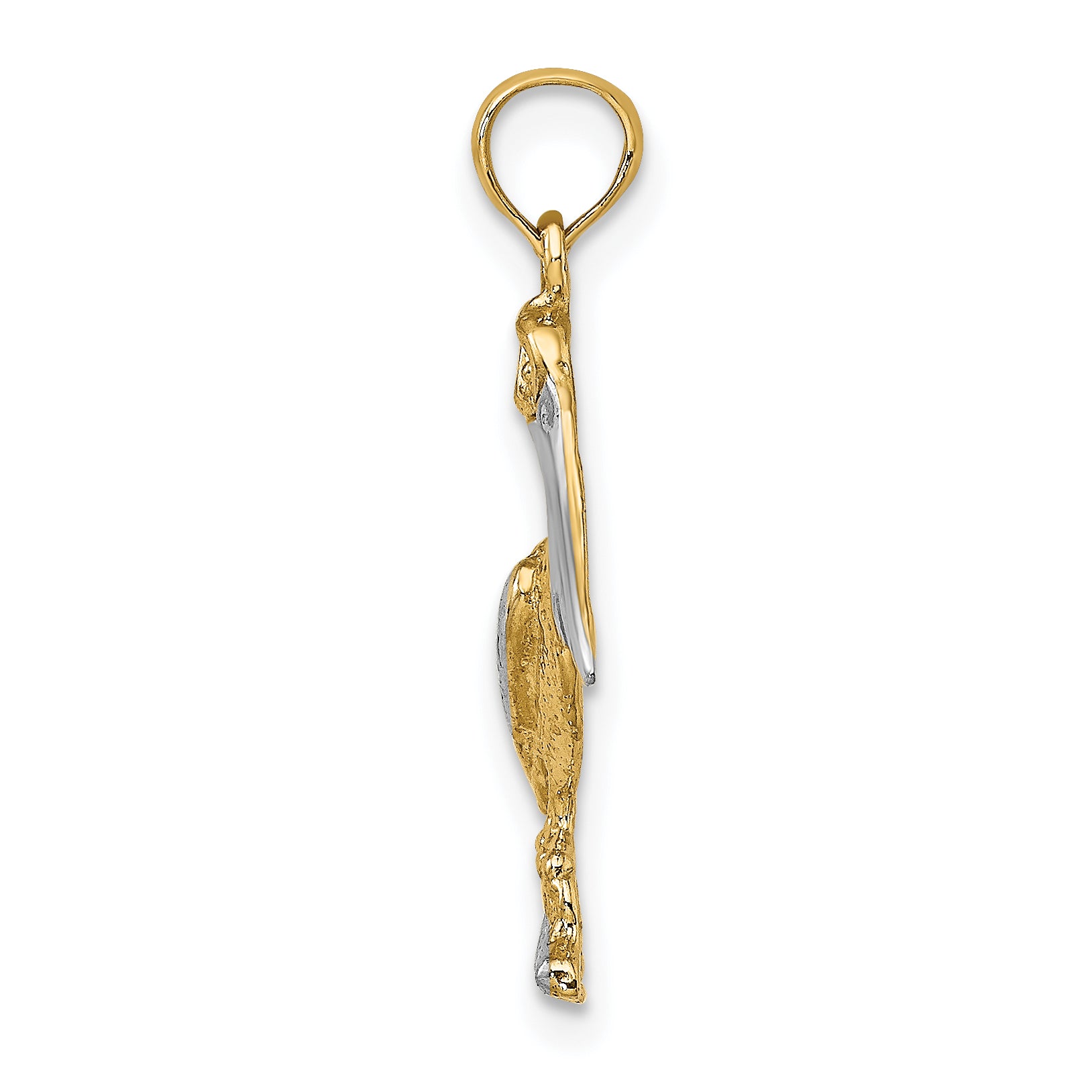 14K Yellow & Rhodium With White Standing Pelican Charm