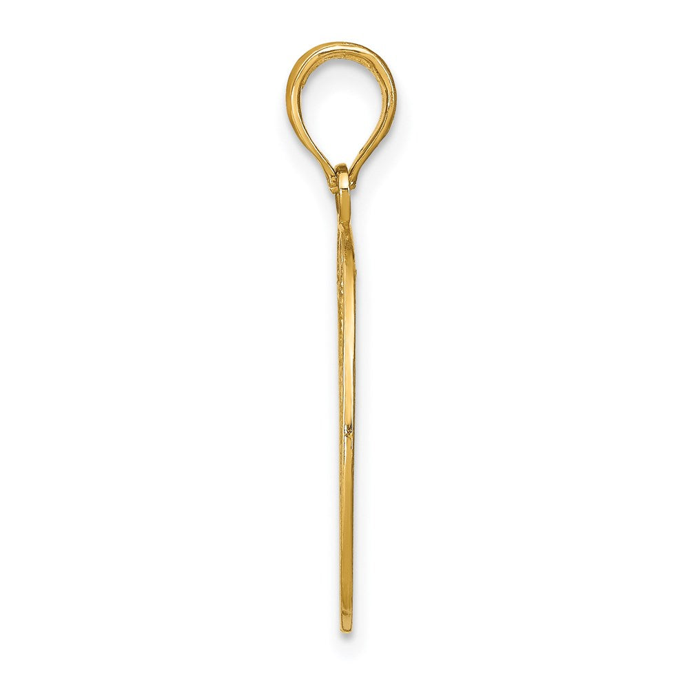 14K Yellow & Rhodium W/Rhodium D/C Filigree Round Charm