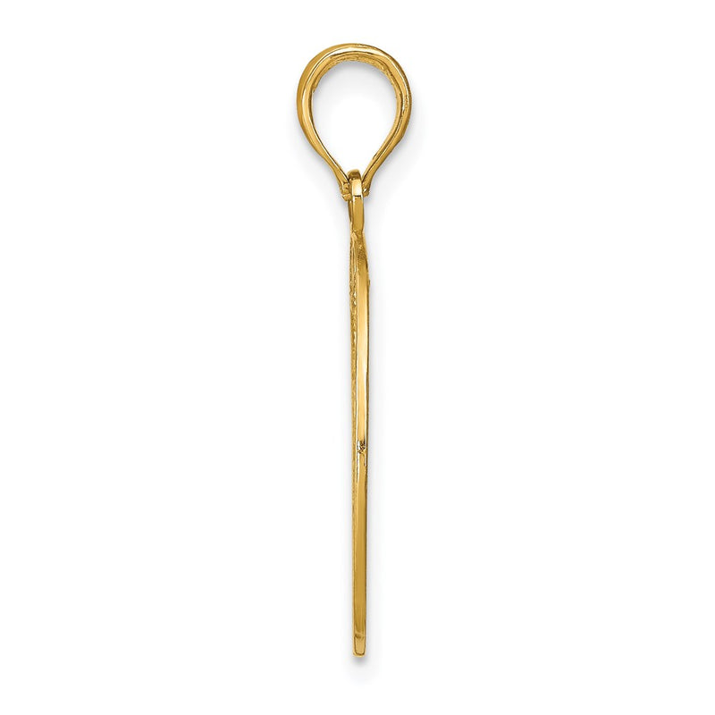 14K Yellow & Rhodium W/Rhodium D/C Filigree Round Charm