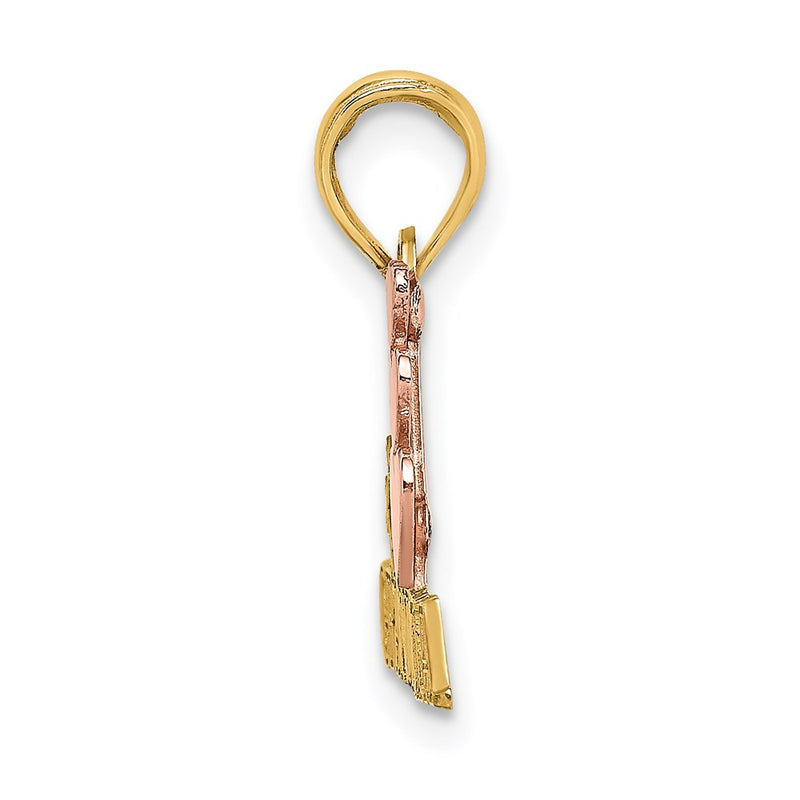 14K Two-Tone #1 Grandma W/ Three Hearts Charm
