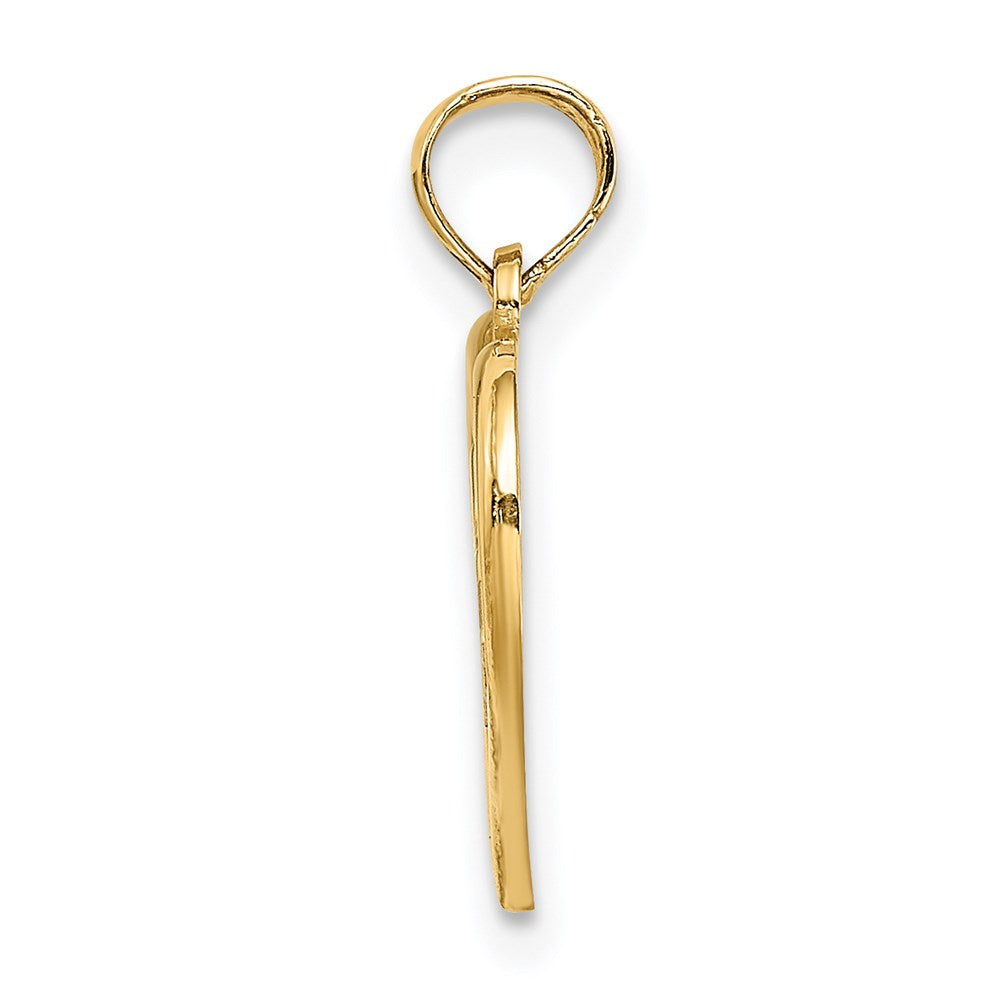 14K Yellow & Rhodium W/Rhodium Rn Inside Double Hearts Charm