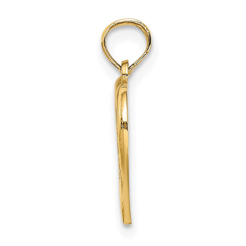 14K Yellow & Rhodium W/Rhodium Rn Inside Double Hearts Charm