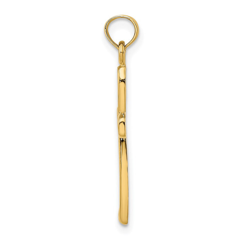 14K Yellow & Rhodium W/ Filigree Cross Charm
