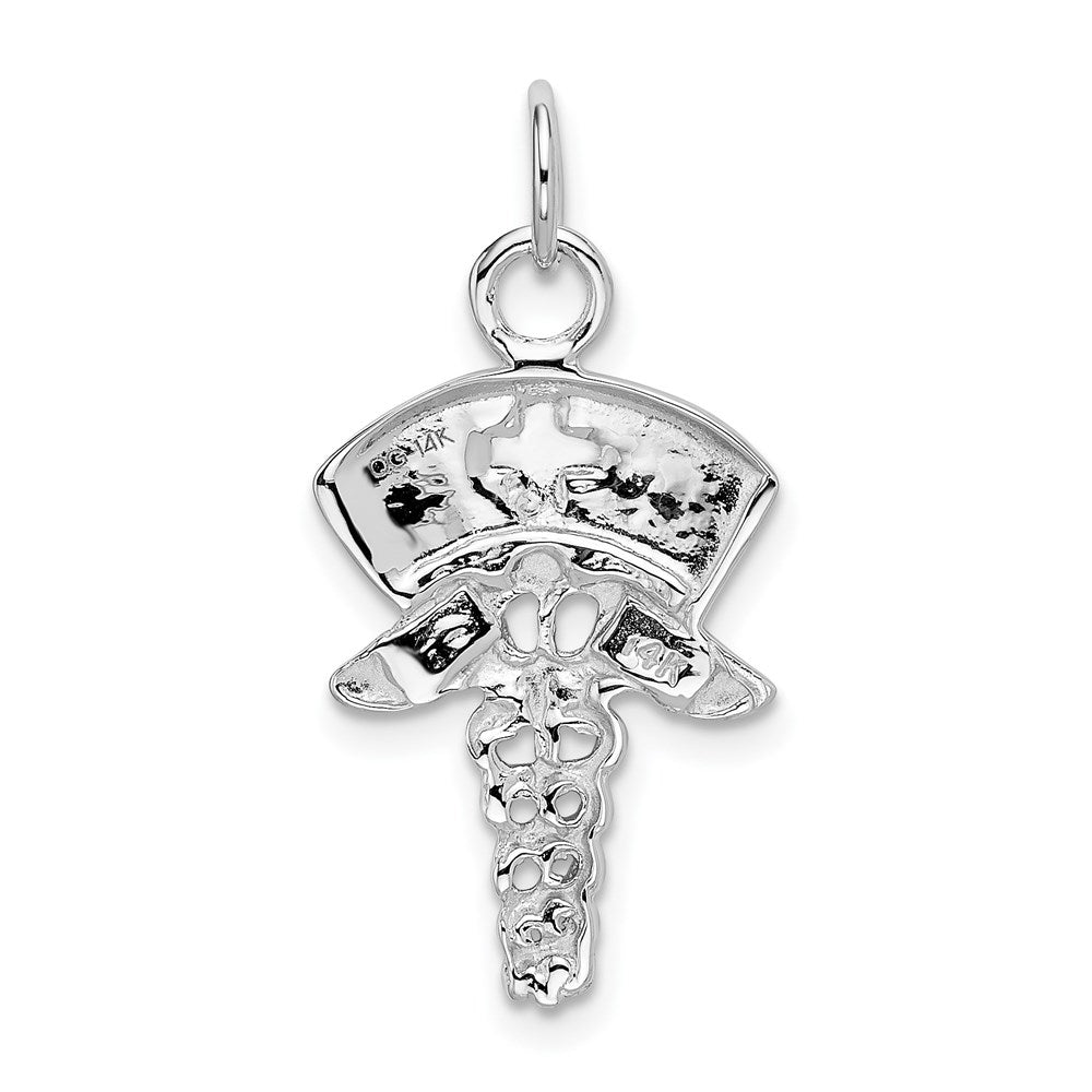 14K White Gold Nurse Symbol Charm