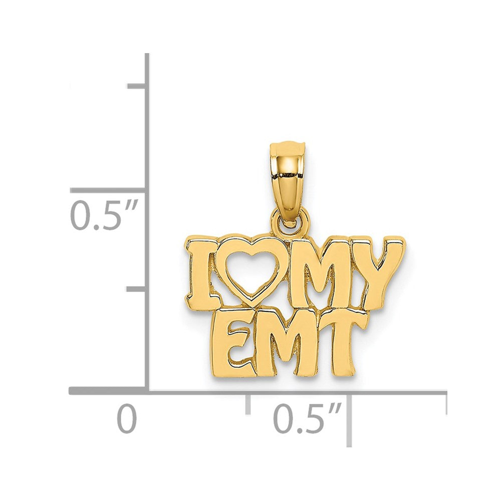 14K Yellow Gold I Love My Emt Charm