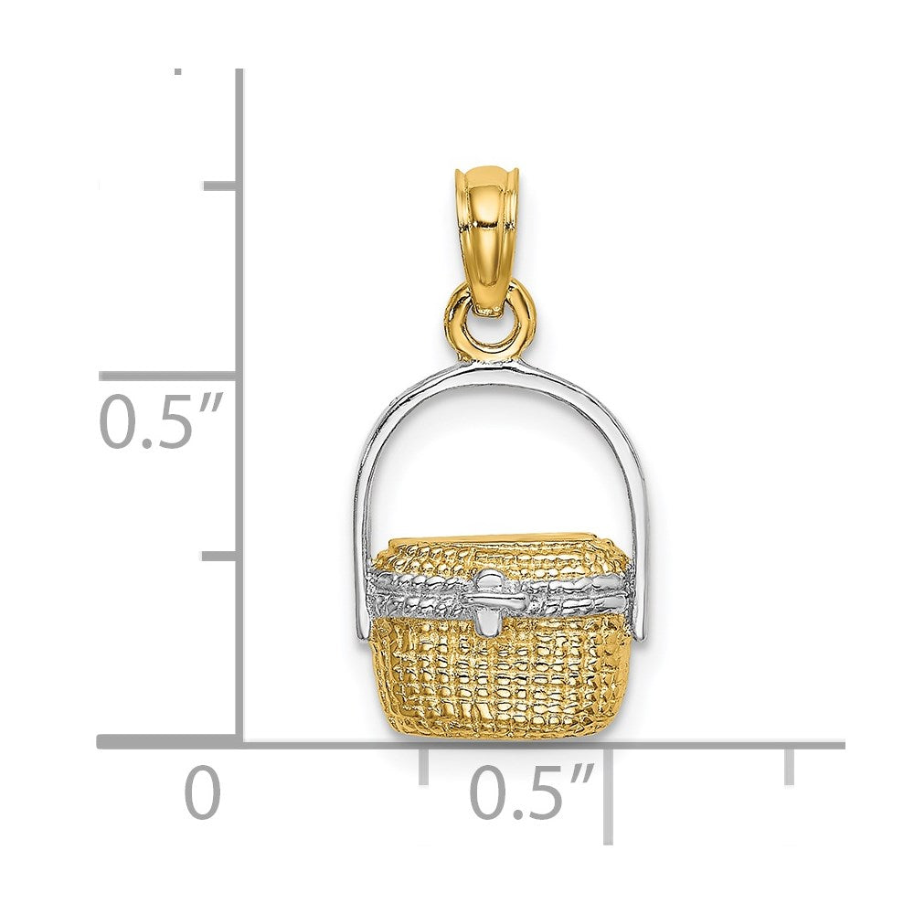 14K Yellow & Rhodium W/ 2-D Nantucket Basket Charm