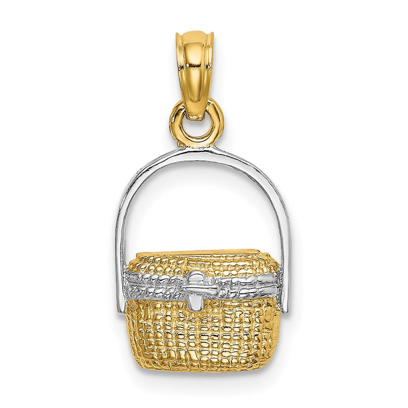 14K Yellow & Rhodium W/ 2-D Nantucket Basket Charm