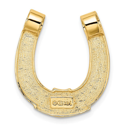 14K Yellow & Rhodium W/ Horseshoe Chain Slide Charm