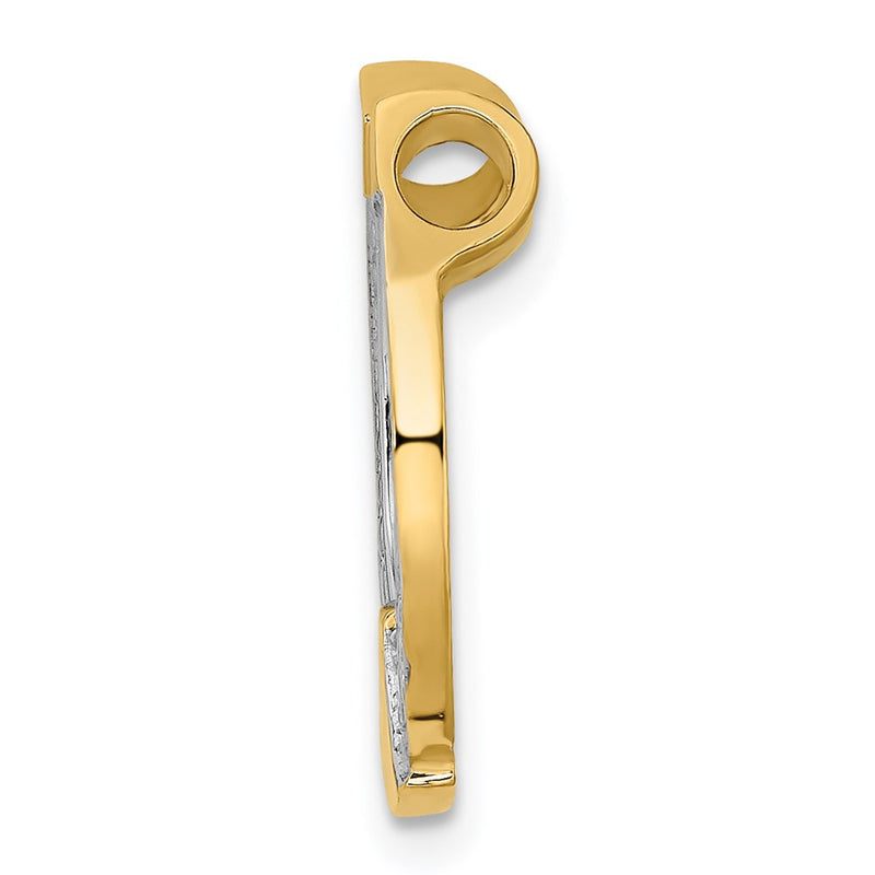 14K Yellow & Rhodium W/ Horseshoe Chain Slide Charm
