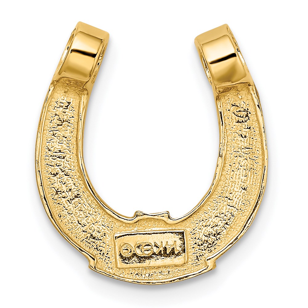 14K Yellow & Rhodium W/ Horseshoe Chain Slide Charm
