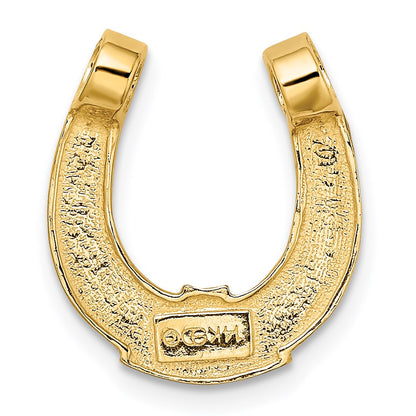 14K Yellow & Rhodium W/ Horseshoe Chain Slide Charm