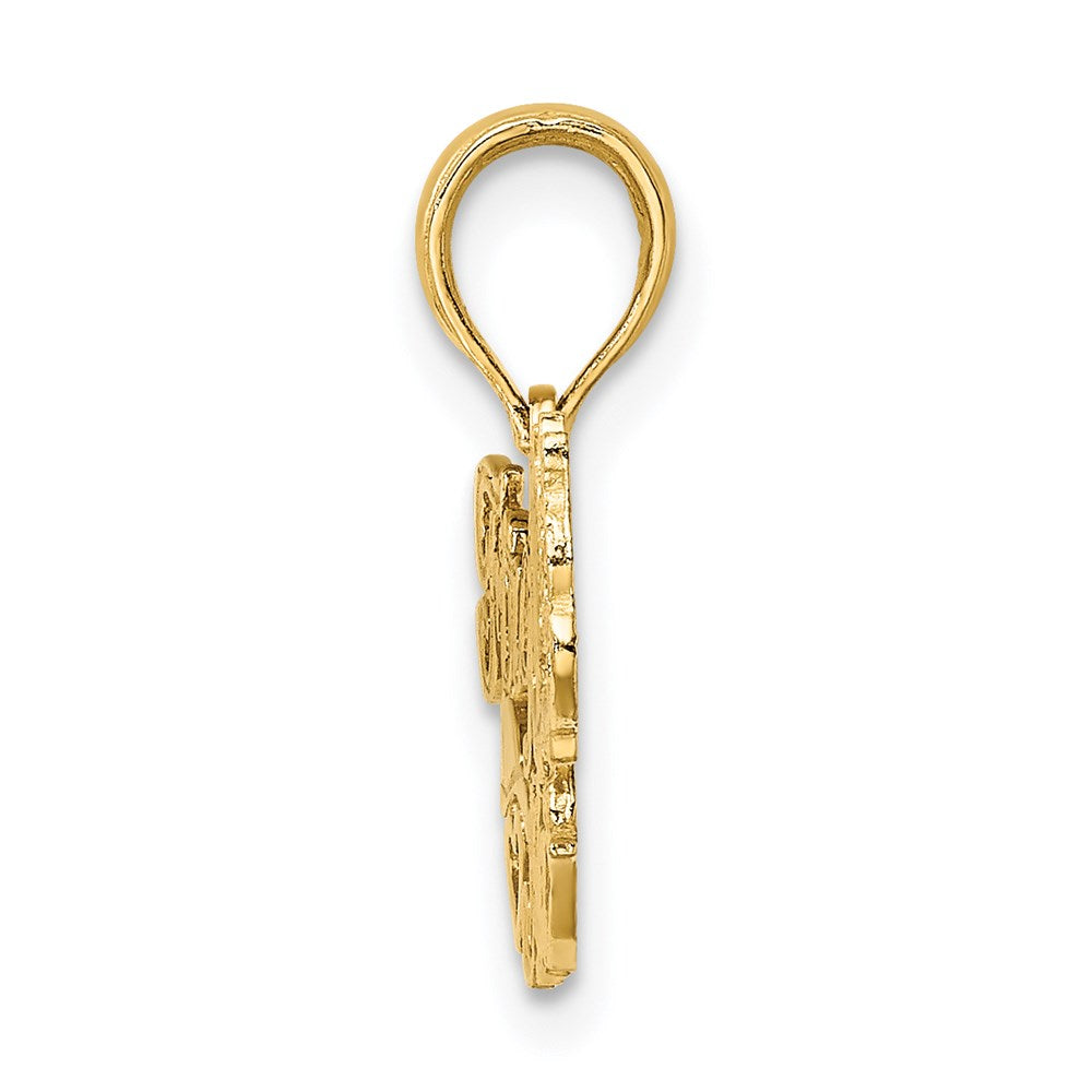 14K Yellow Gold Firefighter'S Mom Charm